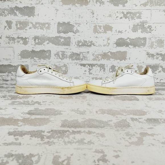 Stokton White Floral Embroidered Leather Sneakers H158 - Picture 7 of 13